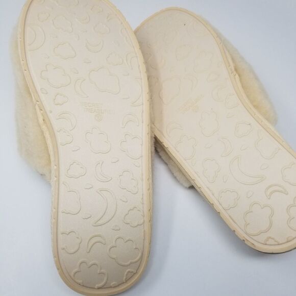 NWT IVORY SOFT WOOL BLEND SLIP ON HOUSESHOES. SIZES 6, 10, 11. - Picture 10 of 14